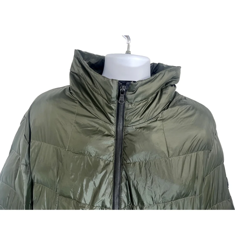 Michael Kors Jacket Mens 3XL Green‎ Down Puffer Thumbholes Full Zip Winter Coat